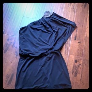 Off the shoulder beaded mini dress